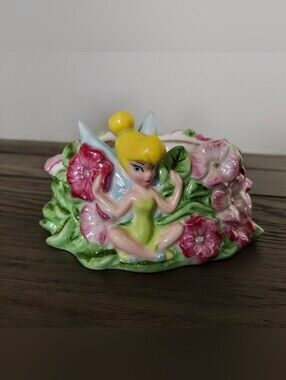 Vintage Disney Store Tinker Bell Round  Trinket Bowl - Collectible